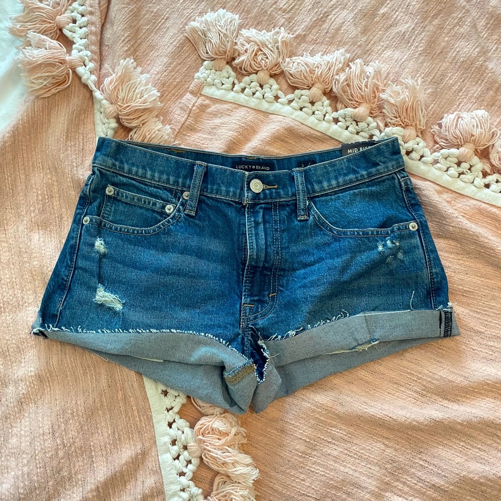 Mid-rise Cutoff Lucky Brand Denim Shorts